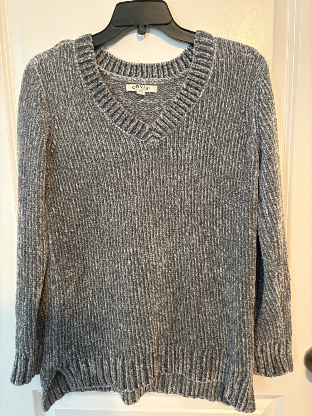 Orvis Women's Gray Chenille Soft & Cozy Textured Pullover Sweater Small